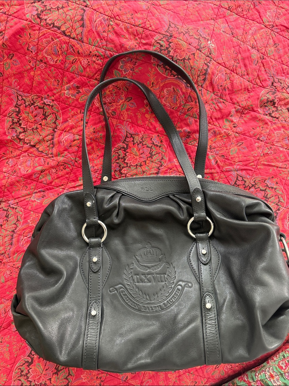 LAUREN RALPH LAUREN BEAUTIFUL BLACK LEATHER PURSE!